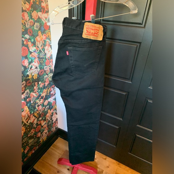 ✨BLACK  LEVI’S JEANS 501 MEN Boots cut 34 x 34👖 - Picture 4 of 10